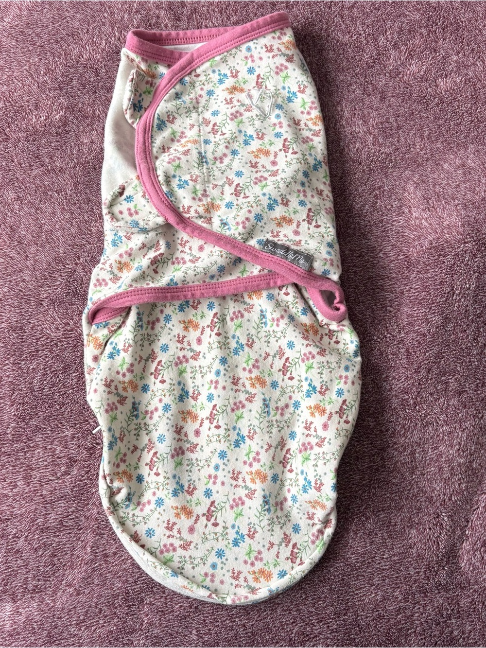 SwaddleMe Pink Trim Floral Baby Swaddle - Pink 0 - 3 Months